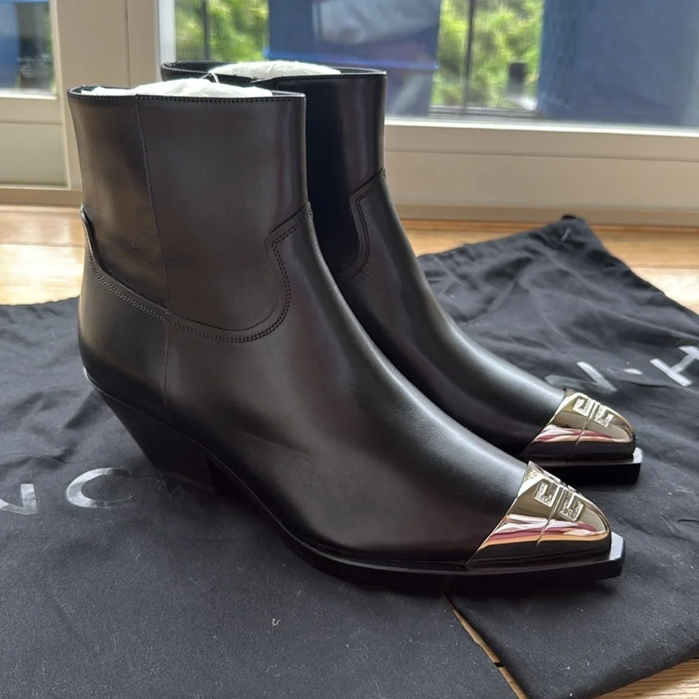 NWT Givenchy Women's Black Western Ankle Boots - size FR 36 - Picture 10 of 12